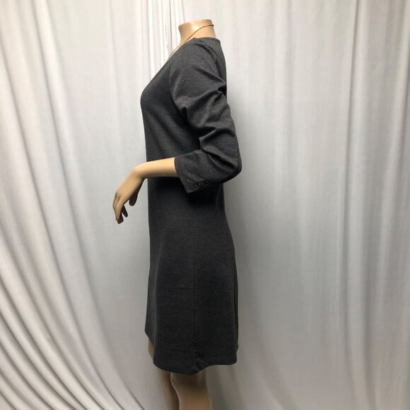 Old Navy Dress Womens Size Medium Charcoal Gray Long Sleeve Knit Sheath Office - Picture 3 of 8